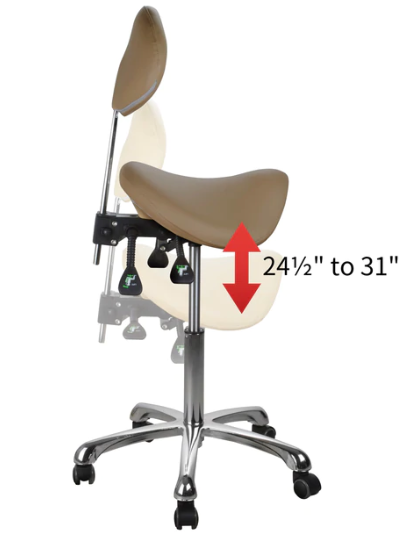 ESTHETICIAN SADDLE STOOL WITH BACKREST 1025