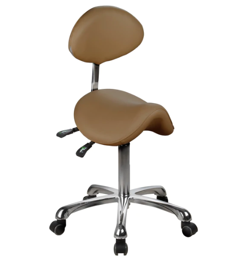 ESTHETICIAN SADDLE STOOL WITH BACKREST 1025