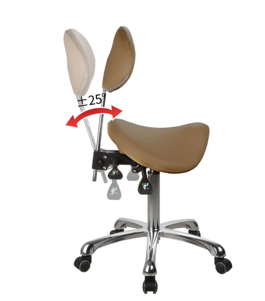 ESTHETICIAN SADDLE STOOL WITH BACKREST 1025