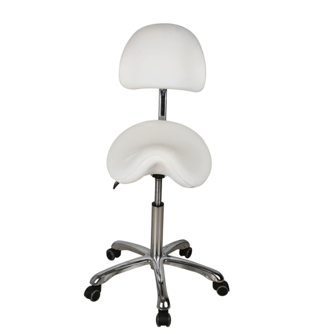 ESTHETICIAN SADDLE STOOL WITH ERGONOMIC BACKREST 1025A