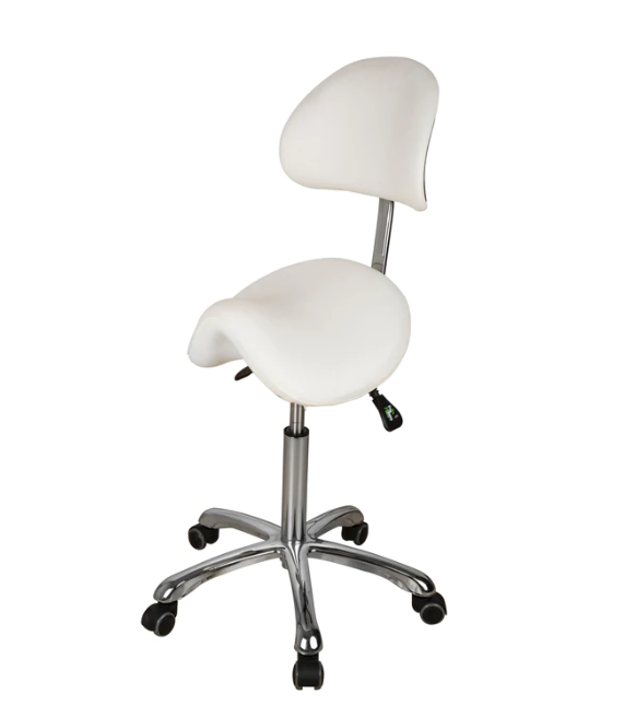 ESTHETICIAN SADDLE STOOL WITH ERGONOMIC BACKREST 1025A