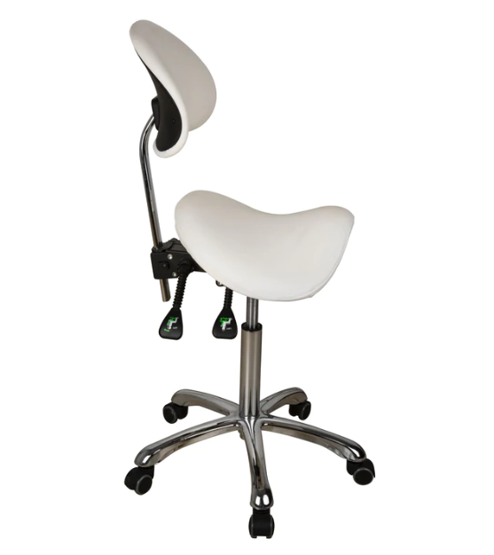 ESTHETICIAN SADDLE STOOL WITH ERGONOMIC BACKREST 1025A
