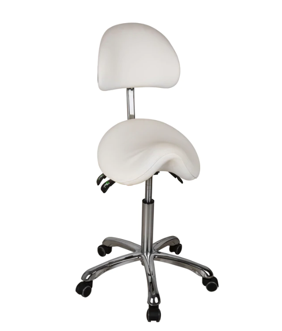 ESTHETICIAN SADDLE STOOL WITH ERGONOMIC BACKREST 1025A