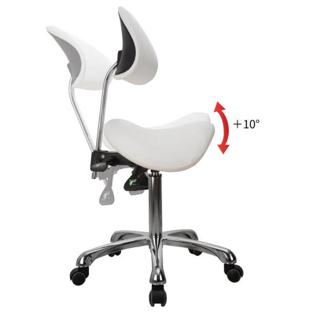 ESTHETICIAN SADDLE STOOL WITH ERGONOMIC BACKREST 1025A